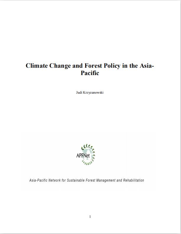 Climate Change and Forestry Policy in the Asia-Pacific